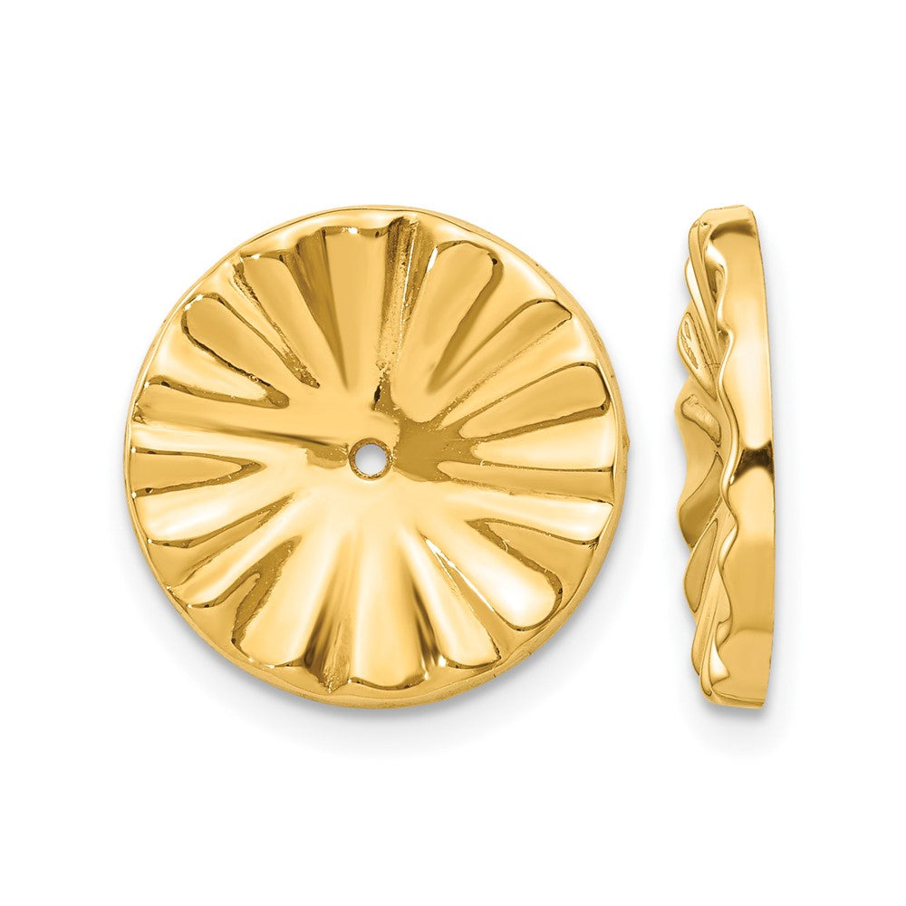 14k Polished Sunburst Earring Jackets