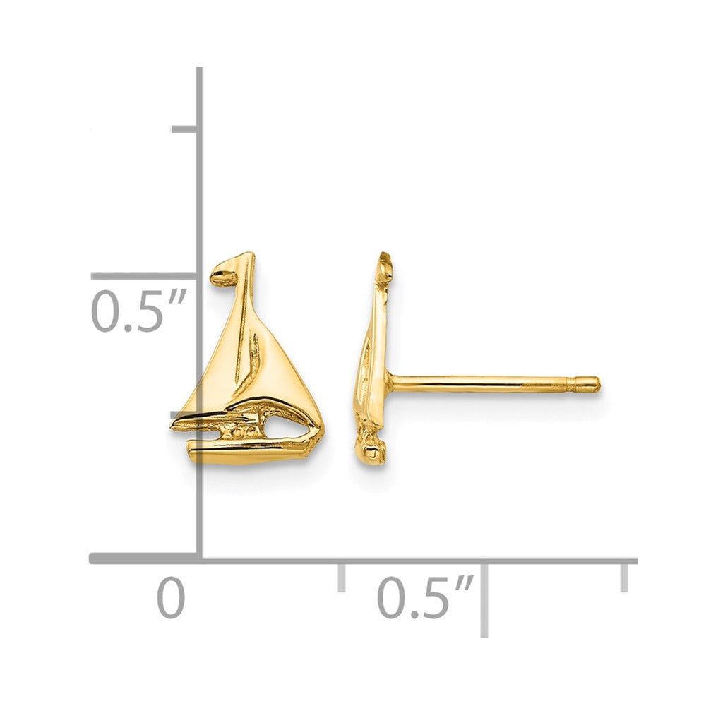 14k Mini Sailboat Post Earrings