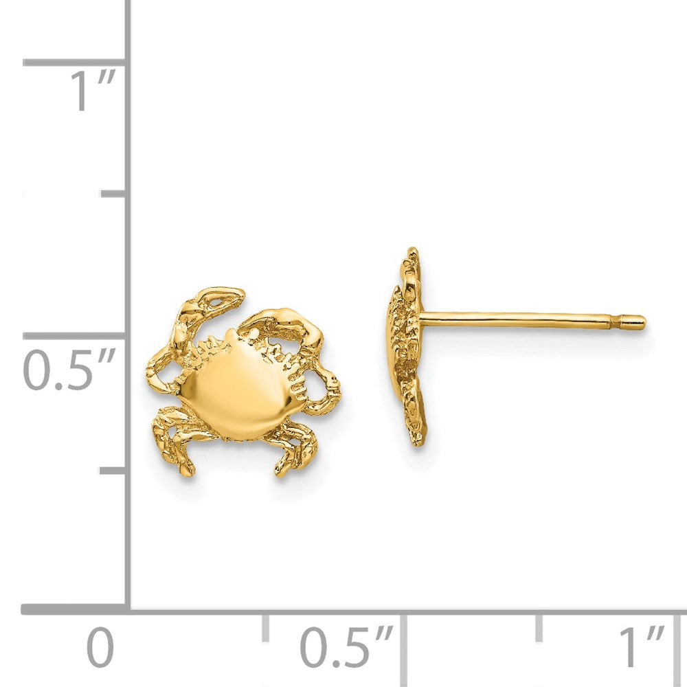 14k Polished Crab Post Earrings