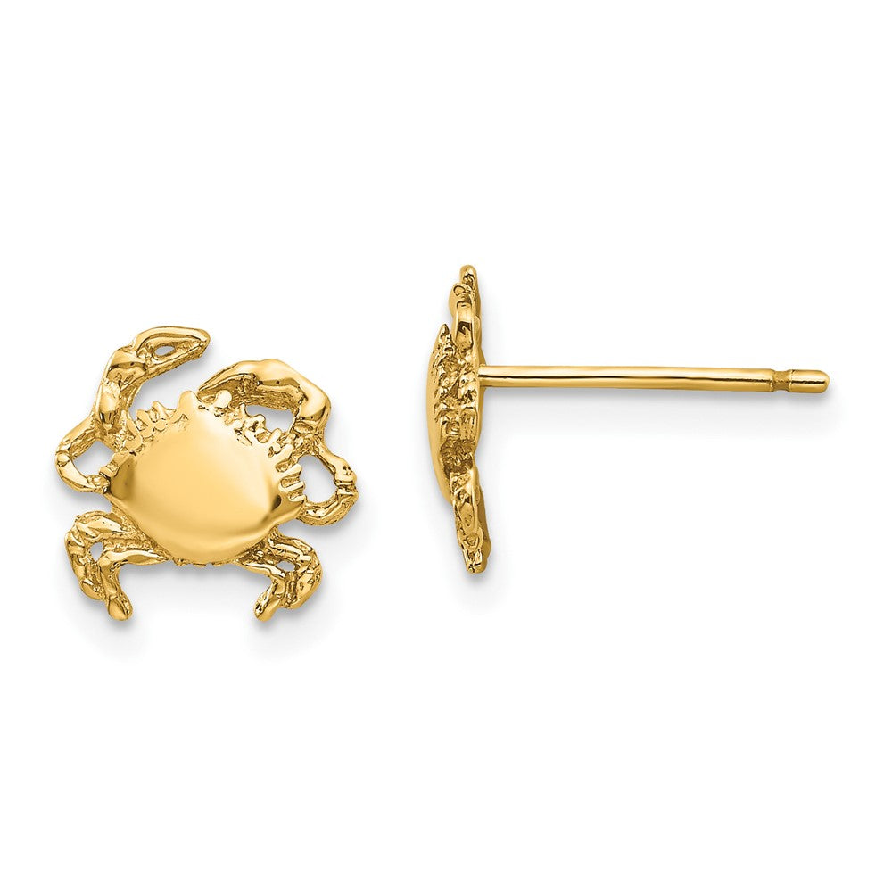 14k Polished Crab Post Earrings