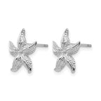 14k White Gold  Starfish Earrings