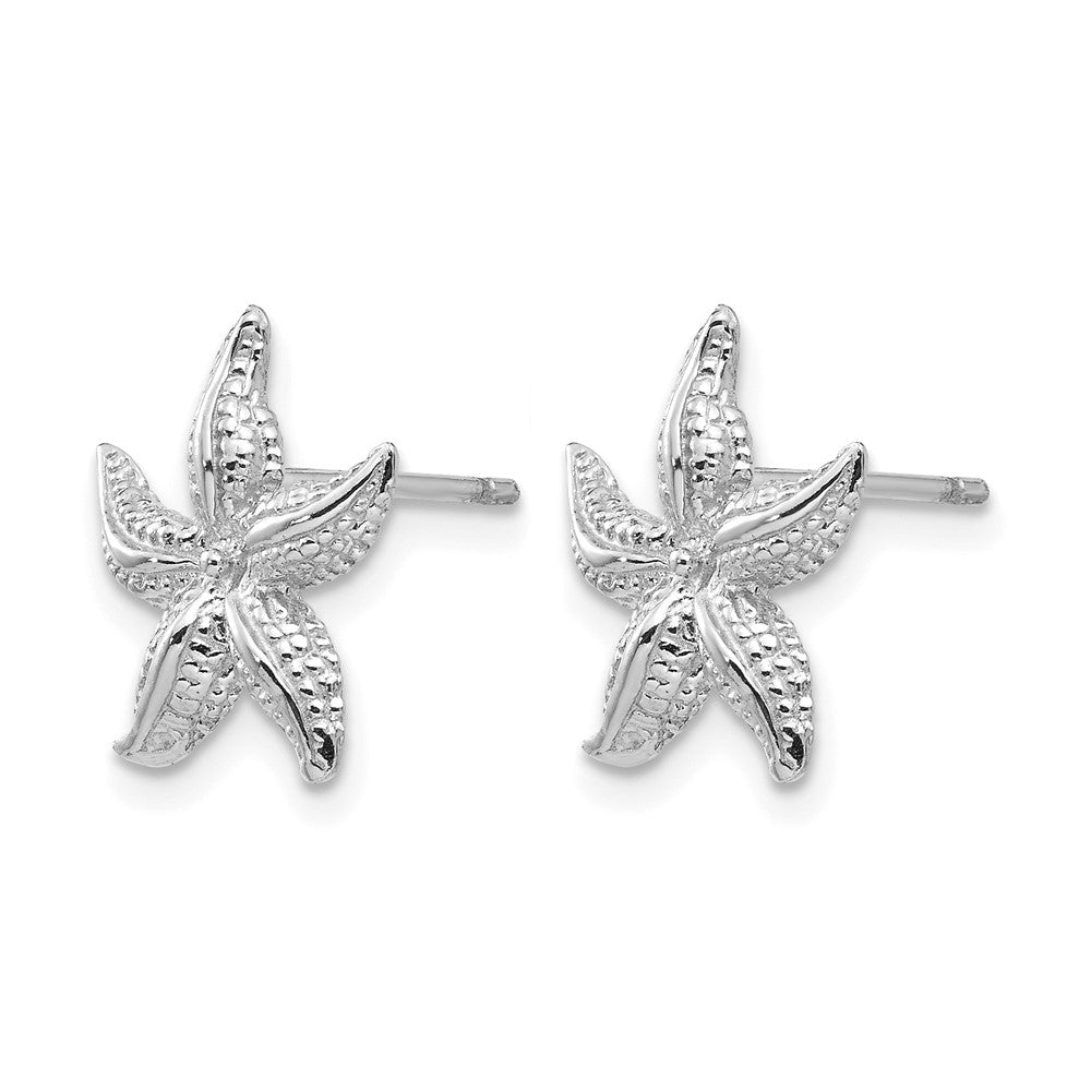 14k White Gold  Starfish Earrings