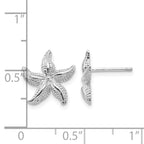 14k White Gold  Starfish Earrings