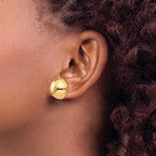 14k 16mm Polished Half Ball Post Earrings