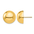 14k 16mm Polished Half Ball Post Earrings
