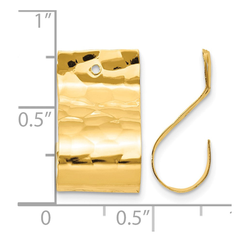 14k Polished Hammered J-Hoop Earring Jackets