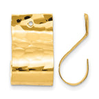 14k Polished Hammered J-Hoop Earring Jackets