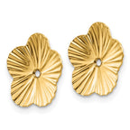 14k Polished Fancy Floral Earring Jackets