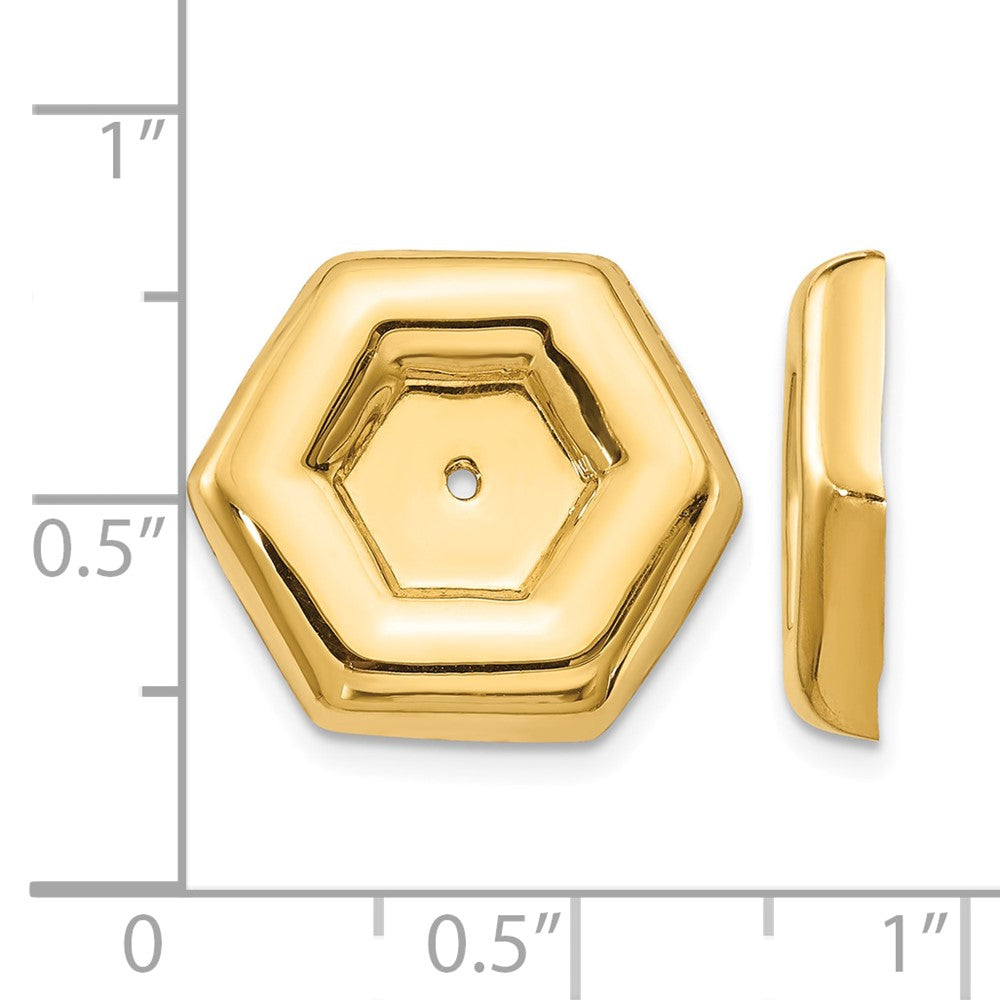 14k Polished Fancy Hexagon Earring Jackets