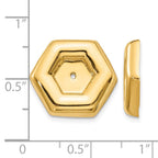 14k Polished Fancy Hexagon Earring Jackets