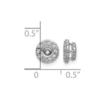 14k White Gold 1/5 carat Diamond Circle Earring Jackets