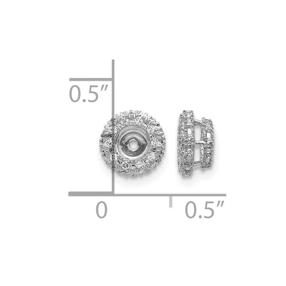 14k White Gold 1/5 carat Diamond Circle Earring Jackets
