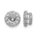 14k White Gold 1/5 carat Diamond Circle Earring Jackets