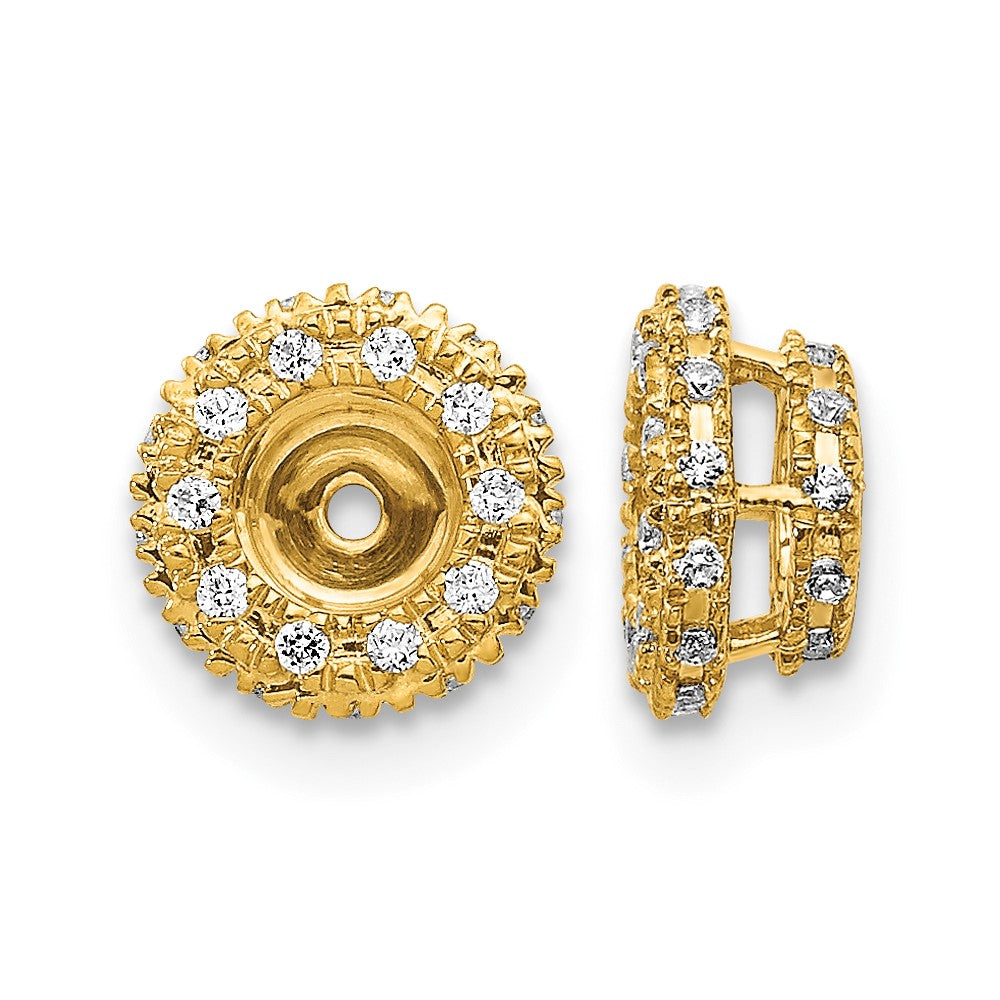 14k 1/5 carat Diamond Circle Earring Jackets