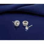 14k White Gold 1/5 carat Diamond Circle Earring Jackets