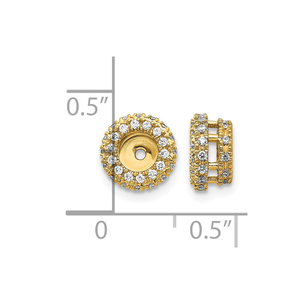14k 3/8 carat Diamond Circle Earring Jackets