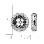 14k White Gold 1 carat Black and White Diamond Double Circle Earring Jackets
