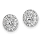 14k White Gold 1/4 carat Diamond Circle Earring Jackets