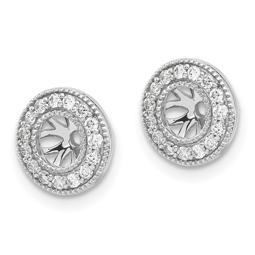 14k White Gold 1/4 carat Diamond Circle Earring Jackets