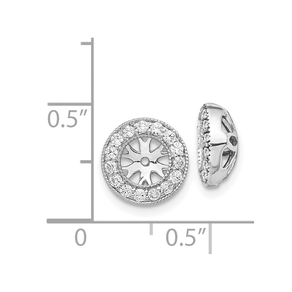 14k White Gold 1/4 carat Diamond Circle Earring Jackets