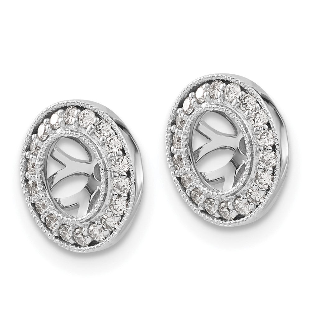 14k White Gold 1/3 carat Diamond Circle Earring Jackets