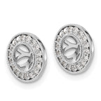 14k White Gold 1/3 carat Diamond Circle Earring Jackets