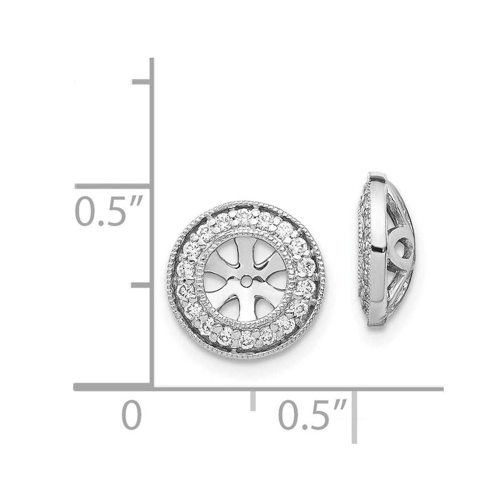14k White Gold 1/3 carat Diamond Circle Earring Jackets
