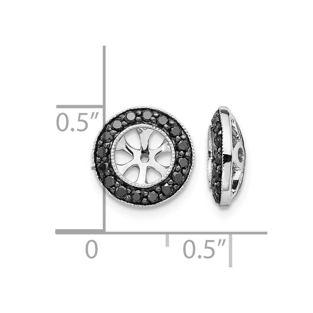 14k White Gold 1/3 carat Black Diamond Circle Earring Jackets