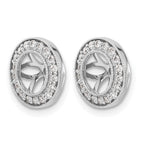 14k White Gold 1/3 carat Diamond Circle Earring Jackets