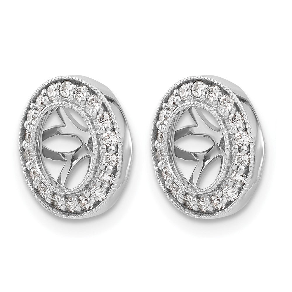 14k White Gold 1/3 carat Lab Grown Diamond VS/SI+ G+ with 6.5 mm Opening Complete Earring Jackets