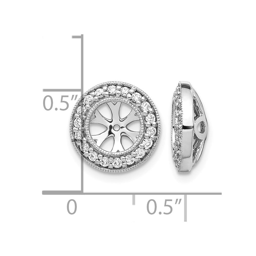 14k White Gold 1/3 carat Lab Grown Diamond VS/SI+ G+ with 6.5 mm Opening Complete Earring Jackets