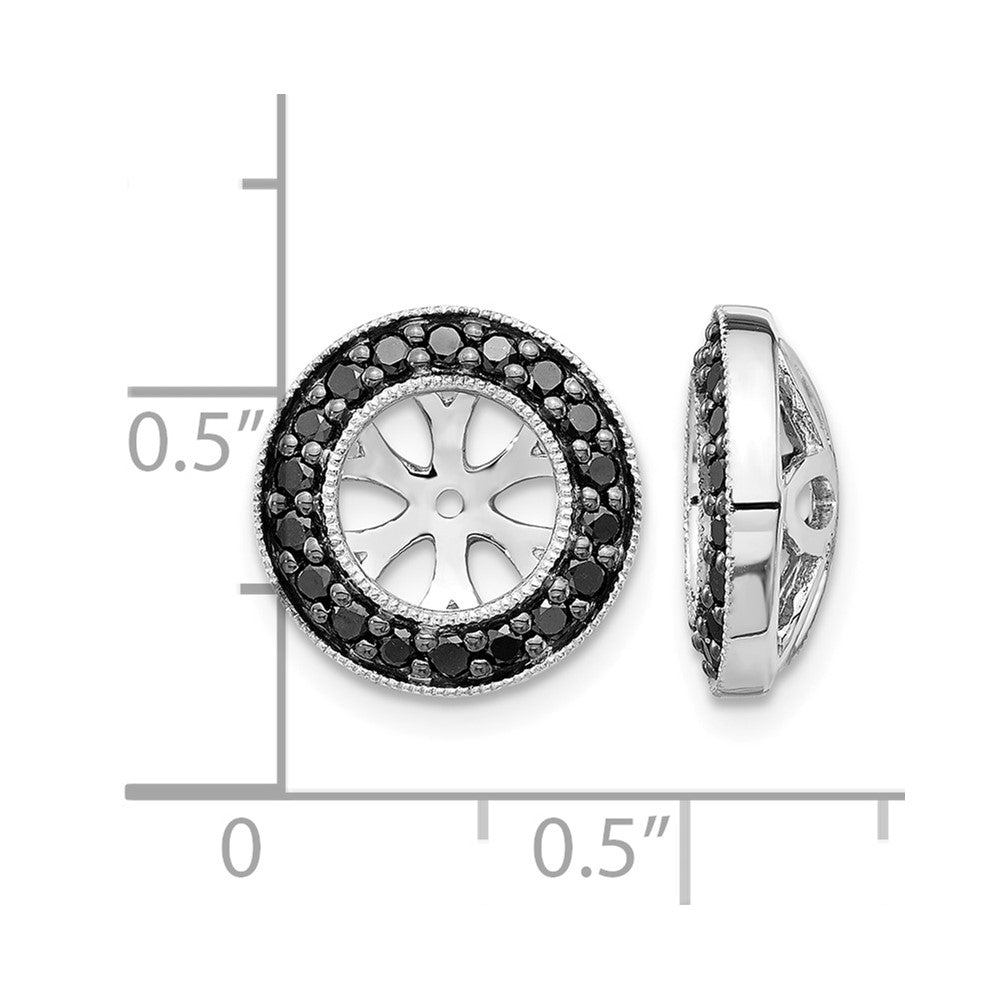 14k White Gold 1/3 carat Black Diamond Circle Earring Jackets