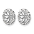 14k White Gold 3/8 carat Diamond Circle Earring Jackets