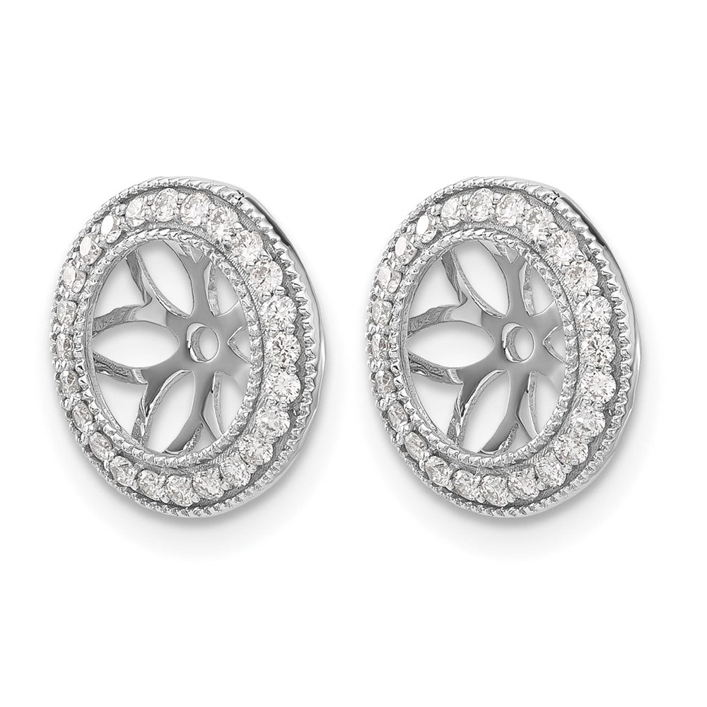 14k White Gold 3/8 carat Diamond Circle Earring Jackets