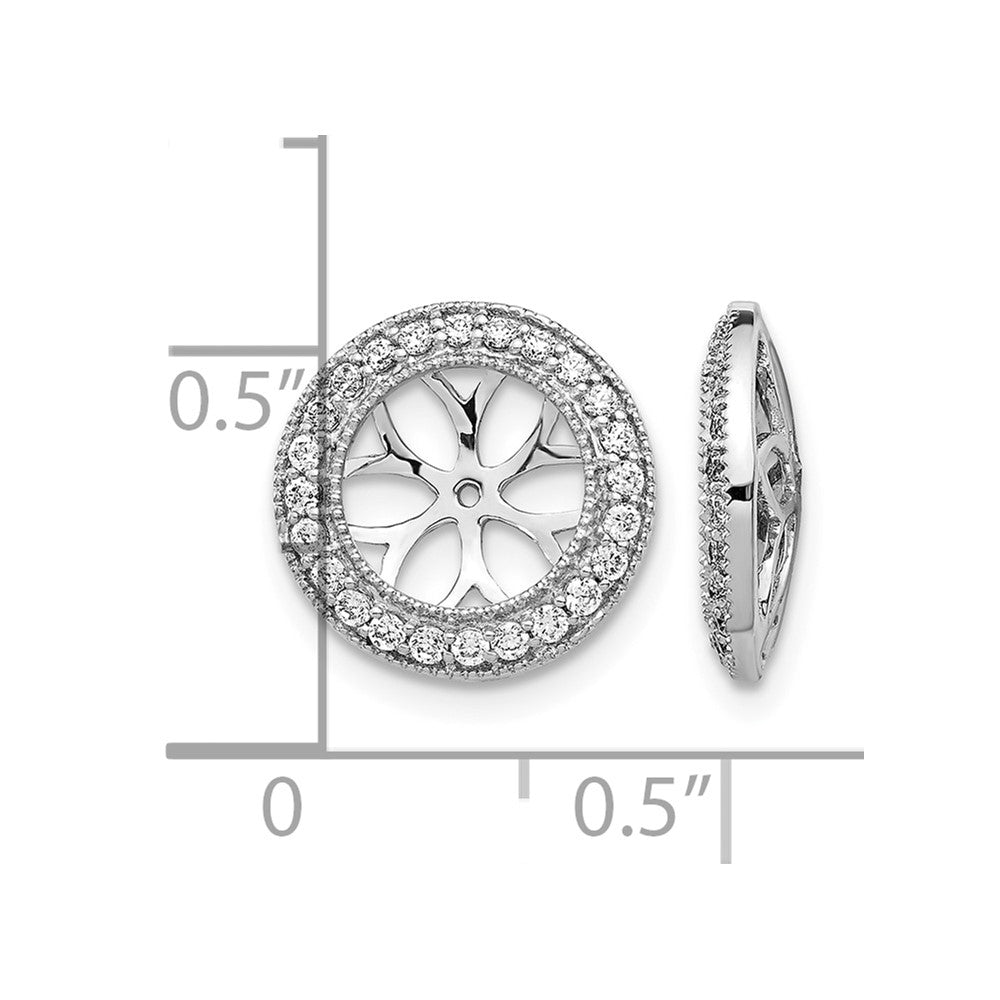 14k White Gold 3/8 carat Diamond Circle Earring Jackets