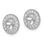 14k White Gold 3/4 carat Diamond Circle Earring Jackets