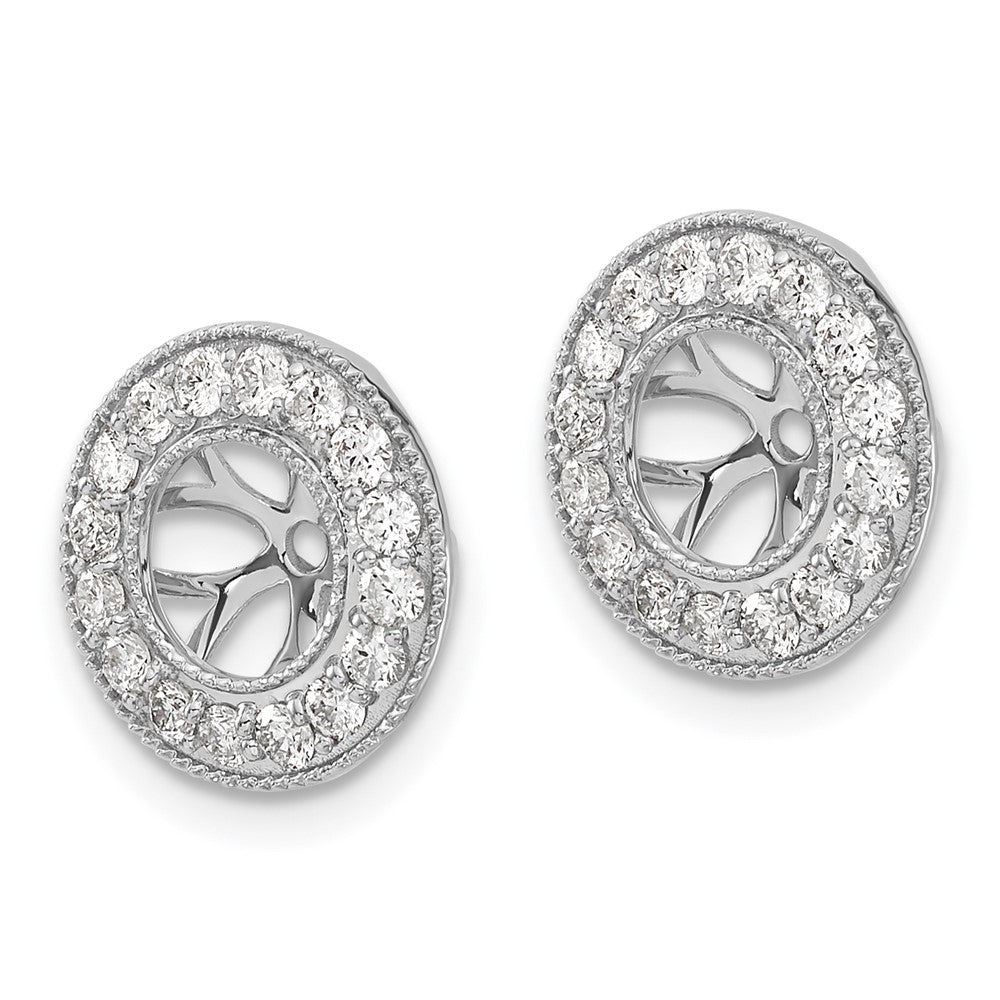 14k White Gold 5/8 carat Lab Grown Diamond VS/SI+ G+ with 6 mm Opening Complete Earring Jackets
