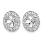14k White Gold 1 carat Diamond Circle Earring Jackets