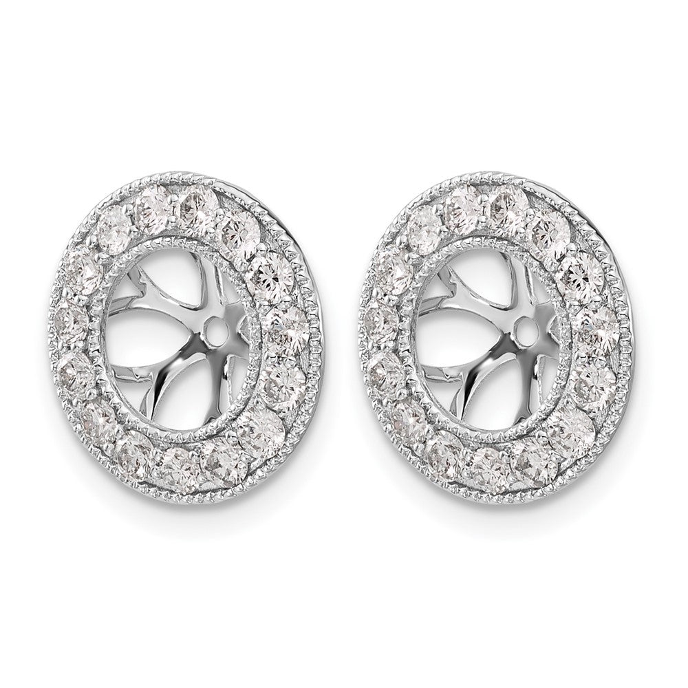 14k White Gold 1 carat Lab Grown Diamond VS/SI+ G+ with 7 mm Opening Complete Earring Jackets