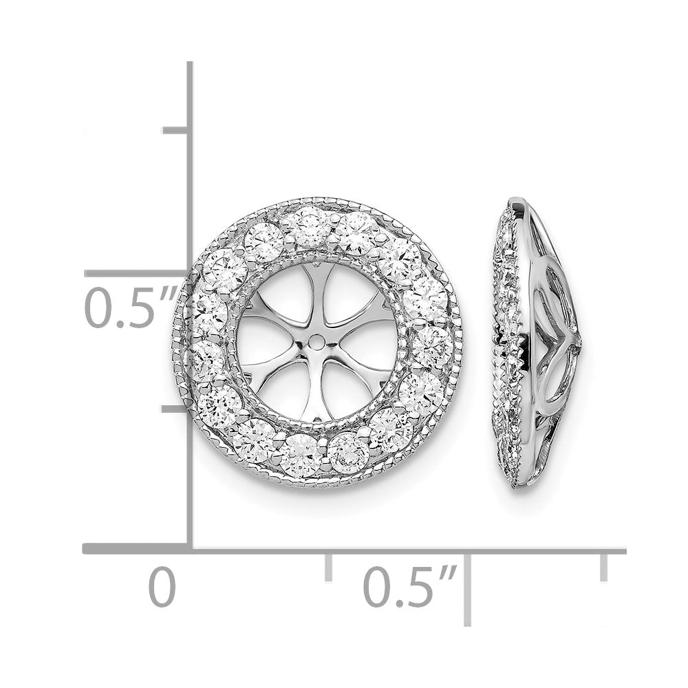 14k White Gold 1 carat Diamond Circle Earring Jackets