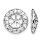 14k White Gold 1 carat Lab Grown Diamond VS/SI+ G+ with 7 mm Opening Complete Earring Jackets