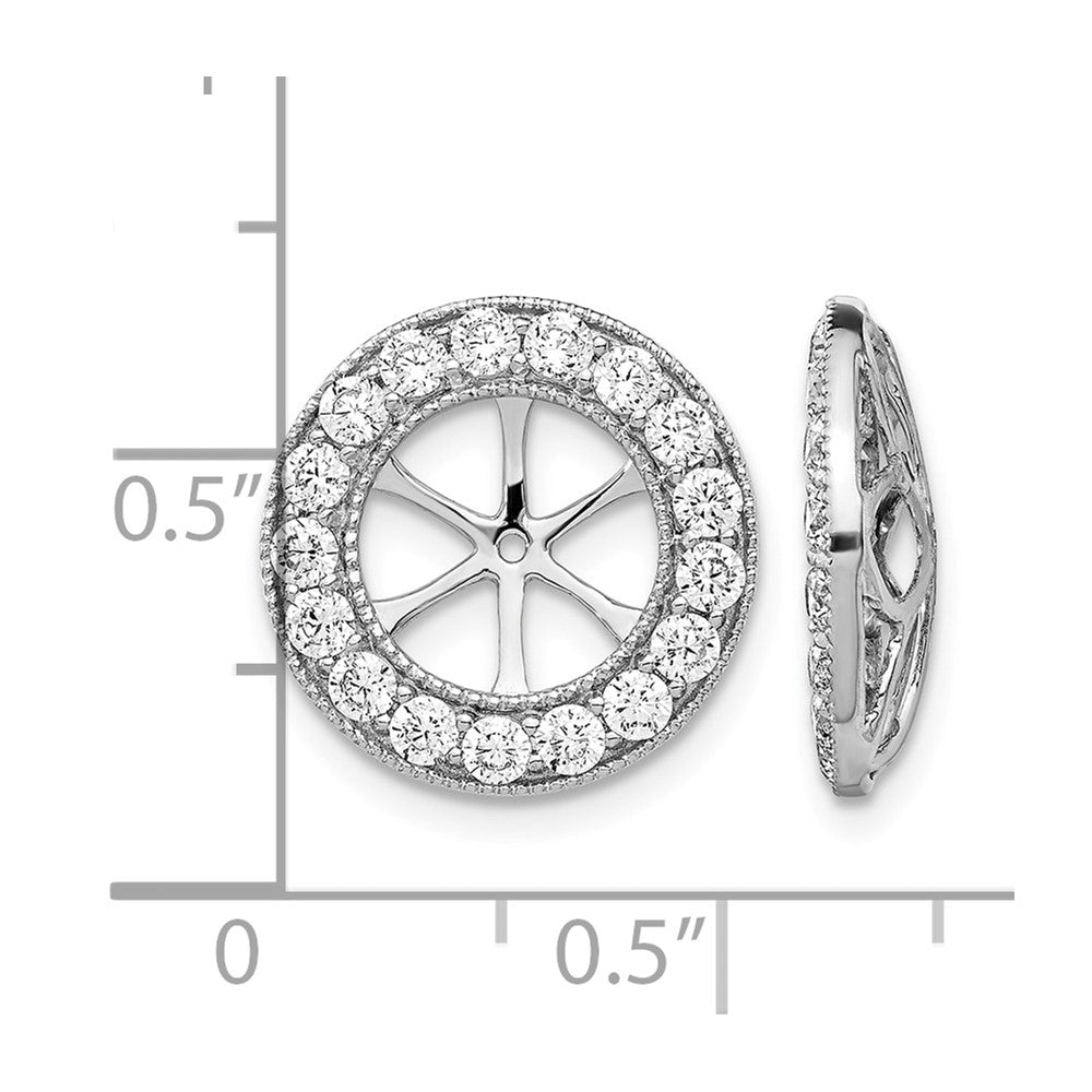 14k White Gold 1.19 carat Diamond Circle Earring Jackets