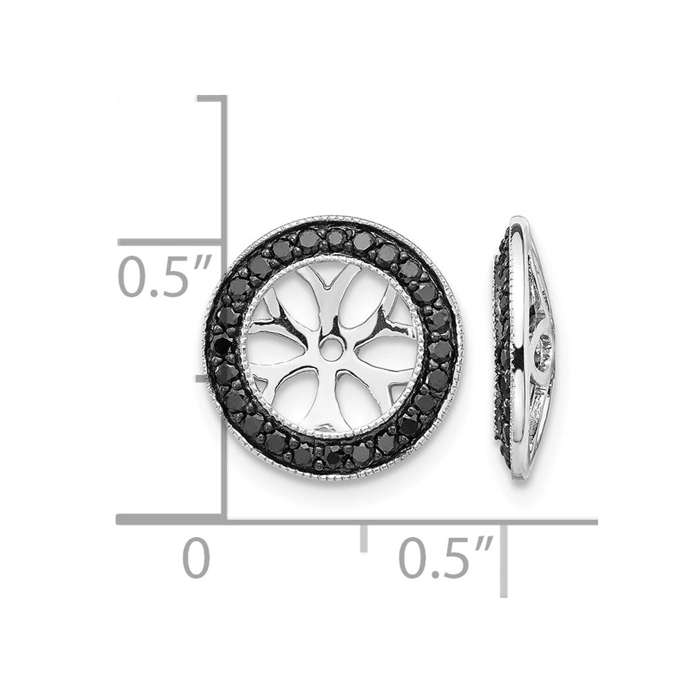 14k White Gold 3/8 carat Black Diamond Circle Earring Jackets