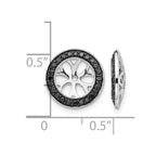 14k White Gold 3/8 carat Black Diamond Circle Earring Jackets