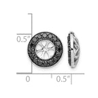 14k White Gold 3/4 carat Black Diamond Circle Earring Jackets