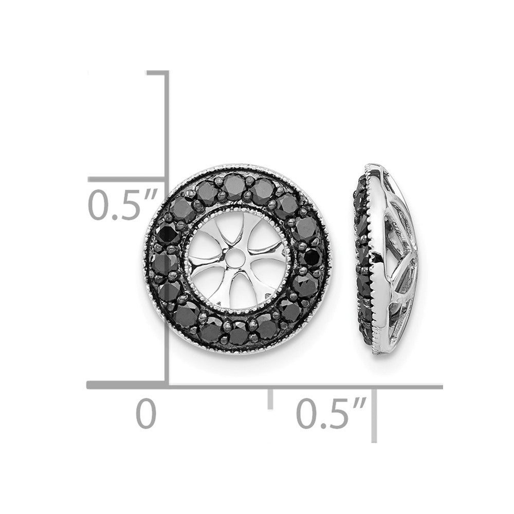 14k White Gold 3/4 carat Black Diamond Circle Earring Jackets