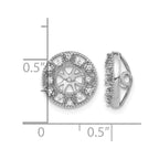 14k White Gold 1/10 carat Diamond Fancy Circle Earring Jackets