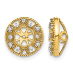 14k 1/10 carat Diamond Fancy Circle Earring Jackets