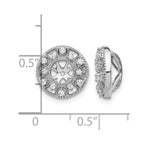14k White Gold 1/4 carat Diamond Fancy Circle Earring Jackets