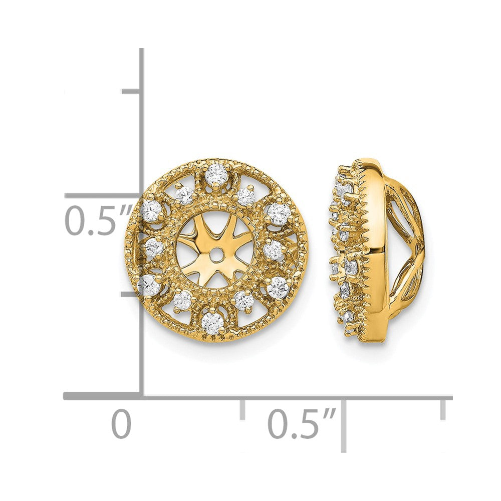 14k 1/4 carat Diamond Fancy Circle Earring Jackets